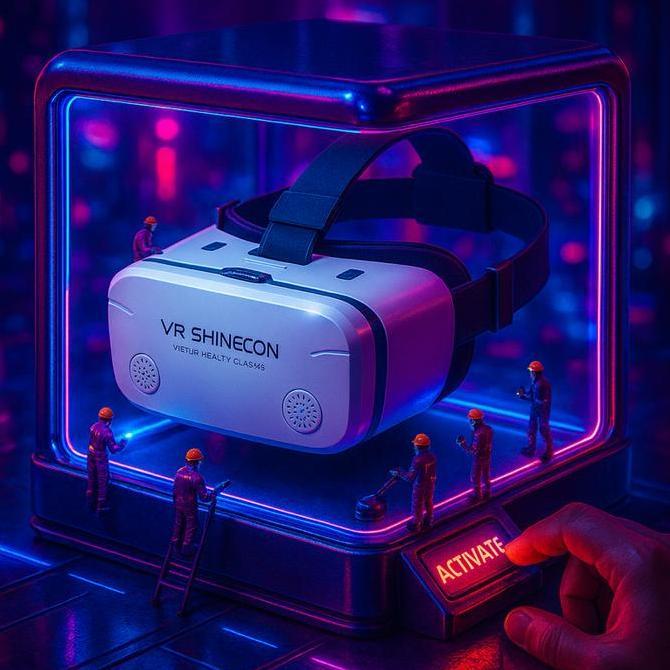 YOUNGSHORT33 - SHINECON VR BOX G15 PUTIH IMAX: LAYAR RAKSASA BUAT HP BESAR (7 INCH) SUPPORT KACAMATA