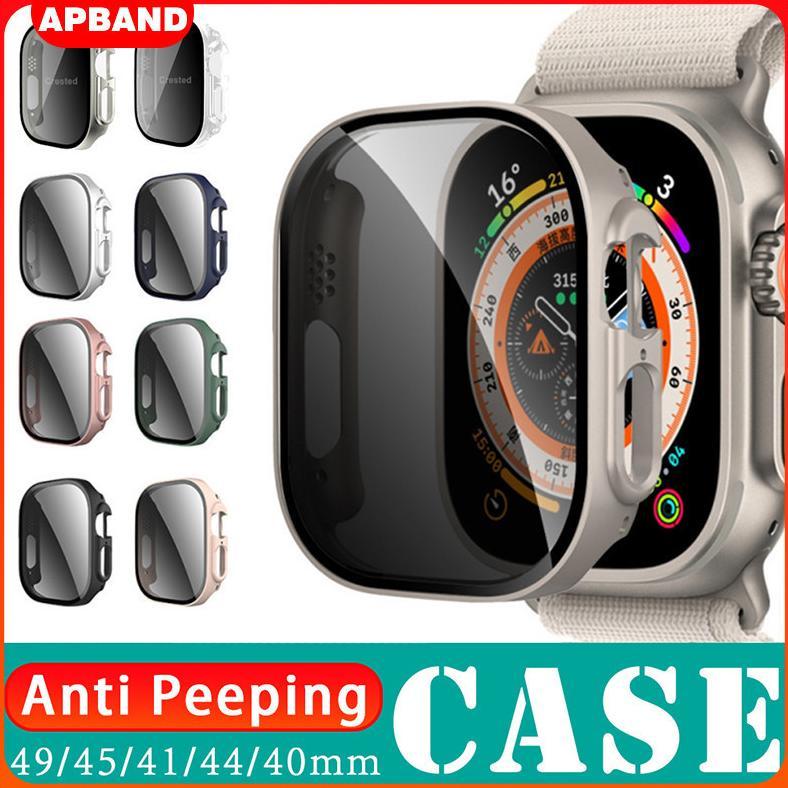 Hot Deals Anti Peeping Pc Case Tempered Glass Case For Apple Watch Ultra 3 2 49Mm Iwatch 40Mm 41Mm 4