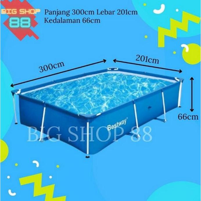 Bestway Kolam Renang Persegi Kotak Frame Square Pool 3meter ORIGINAL