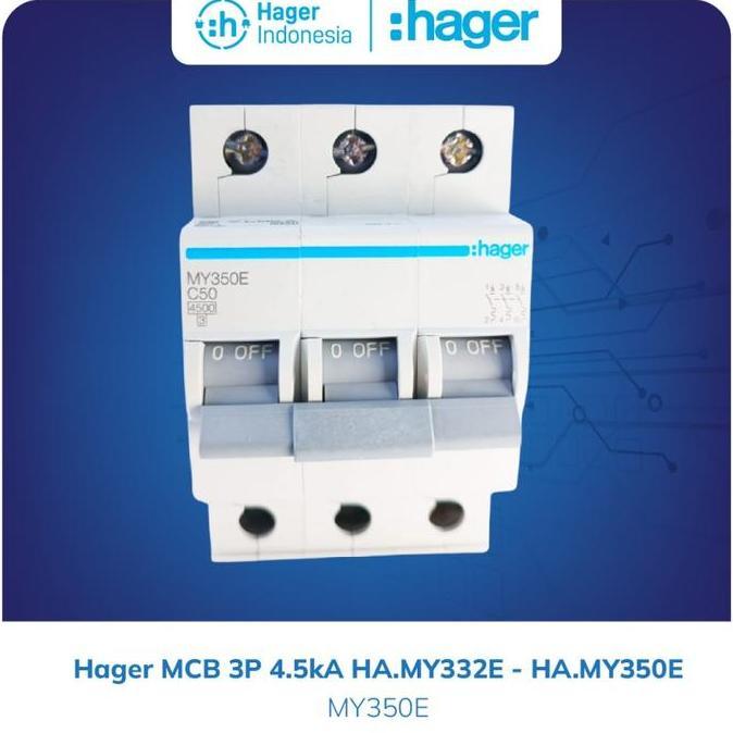 Promo Hager Mcb Listrik 3 Phase 50A 50 Ampere 4.5Ka - My350E