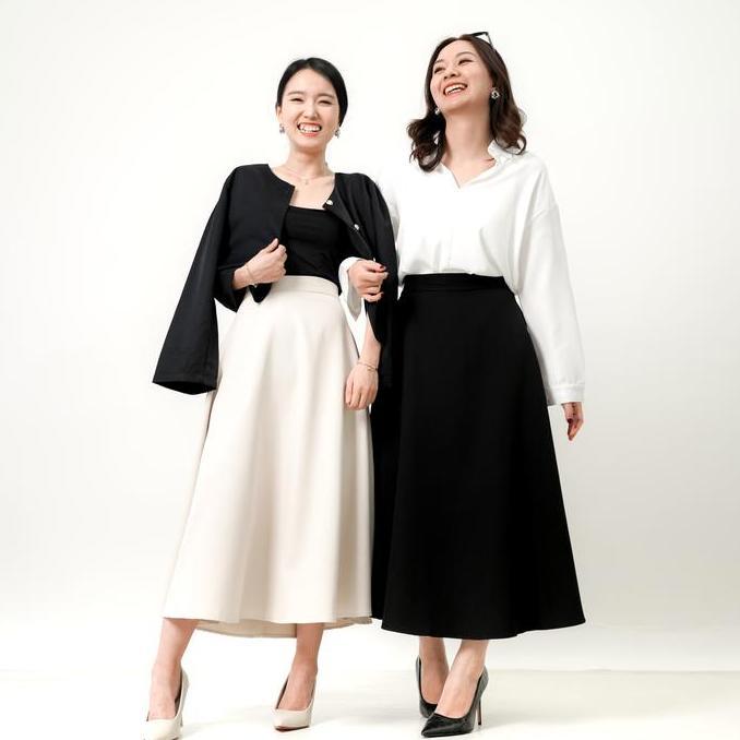 Severli FUJI Midi Maxi Skirt | Rok Kerja | Rok Wanita Korean Style Formal Casual | Rok High Waist Fl