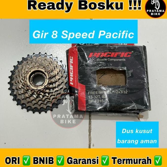 Promo Freewheel Sprocket Gir Ger Susun Tumpuk Sepeda 8 Speed Drat Ulir PACIFIC Diskon