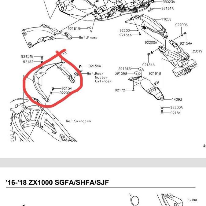 SPAKBOR SLEBOR TUTUP KOLONG KAWASAKI ZX10R ZX10 R ZX 10R ORIGINAL KGP DISKON