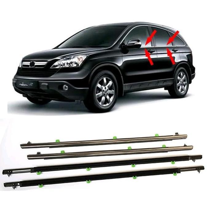 Kualitasbaik- Pelipit Kaca Luar Crome Honda Crv Gen 3 2007-2011 Untuk Mobil Car Karet