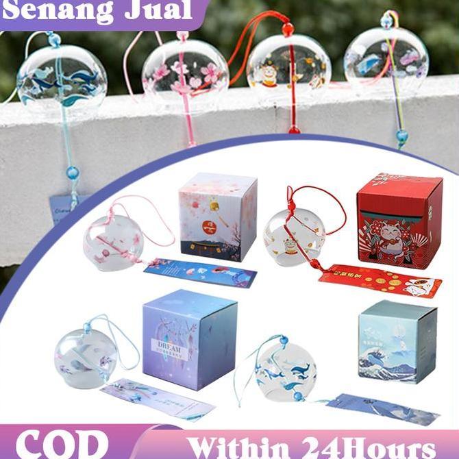 KATERINABLU Glass Wind Chime Gantung Mobil Lonceng Angin Jepang Lonceng Angin Pintu