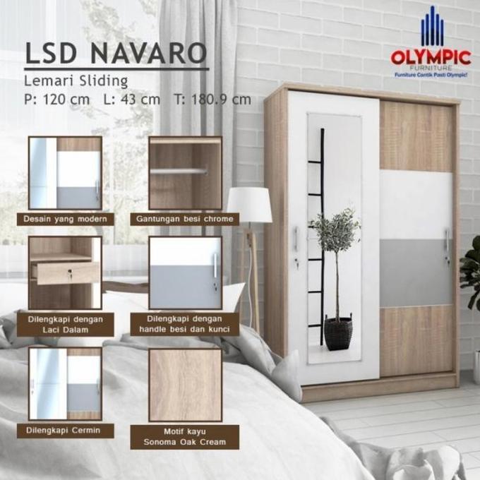 lemari baju sliding kaca lemari pakaian sliding 2pintu olympic