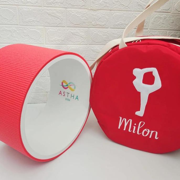 HARGA DISC - yoga wheel pvc set dengan tas lebar 20 cm bisa custom gambar