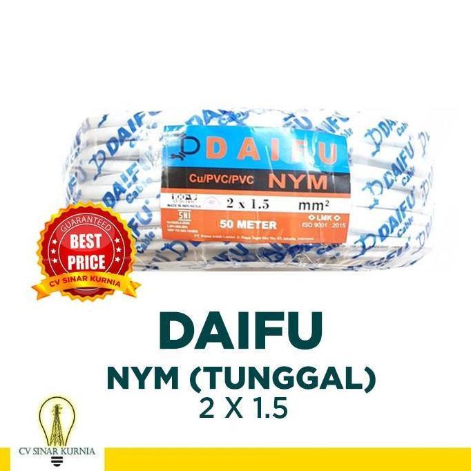 Sale Kabel Listrik Nym 2X1,5 2X1.5 50M Daifu | Daifu Kabel Nym | Sni
