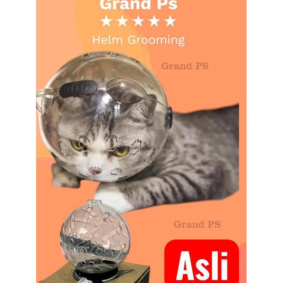 Helm Mandi Grooming Kucing Anti Gigit Anti Cakar