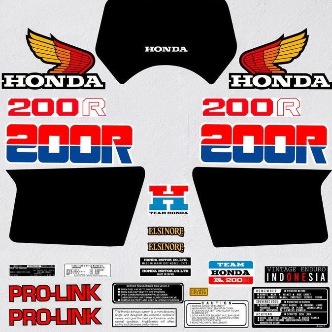 Sticker Decal Honda Xl 200 R XL 200R Hatesix