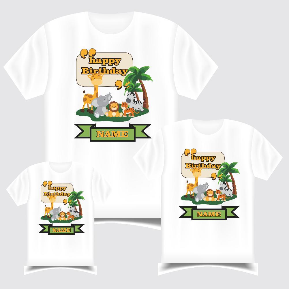 CUCI GUDANG FREE NAMA KAOS ANAK DAN DEWASA MOTIF ZOO BAJU COUPLE KELUARGA