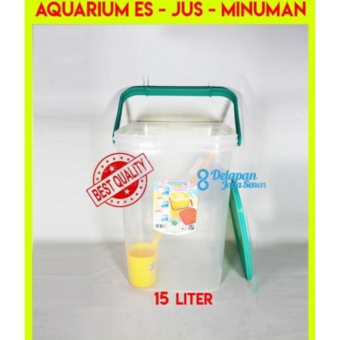 Tempat Es Buah 15 Ltr + Gayung | Kotak Es Buah | Aquarium Es Kelapa