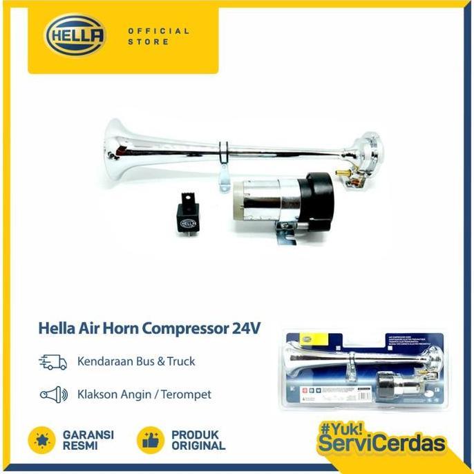 Klakson Air Horn Hella Compressor 24V - Klakson Mobil