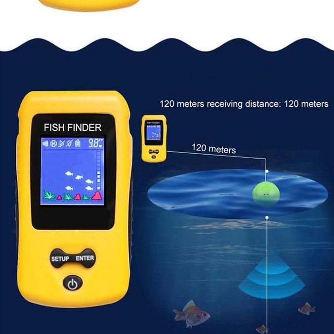 Portable Fishfinder 100m Fish Finder Alat Pelacak Ikan Sonar Praktis