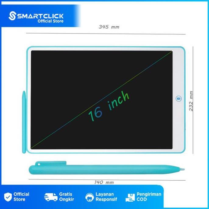 LCD Tablet Anak 16 Inch Berwarna Mainan Papan Tulis Hapus Edukasi Pen Gambar Belajar