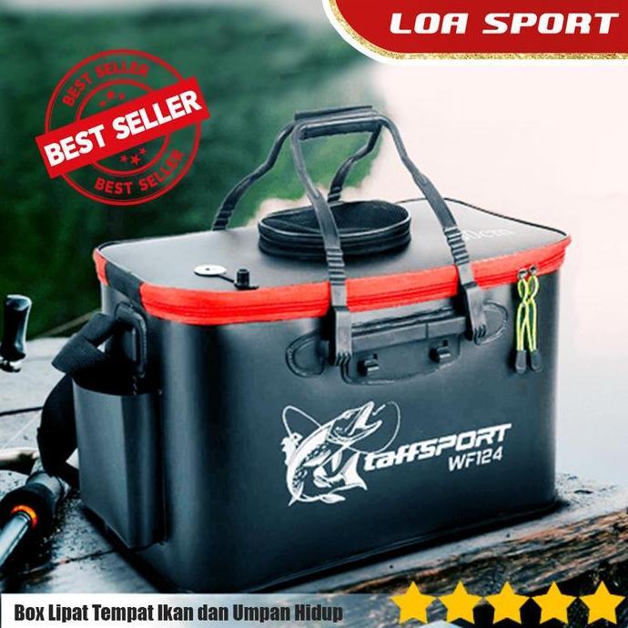 Box Umpan Udang Hidup Tas Lipat Tempat Ikan Hasil Pancing Tahan Air