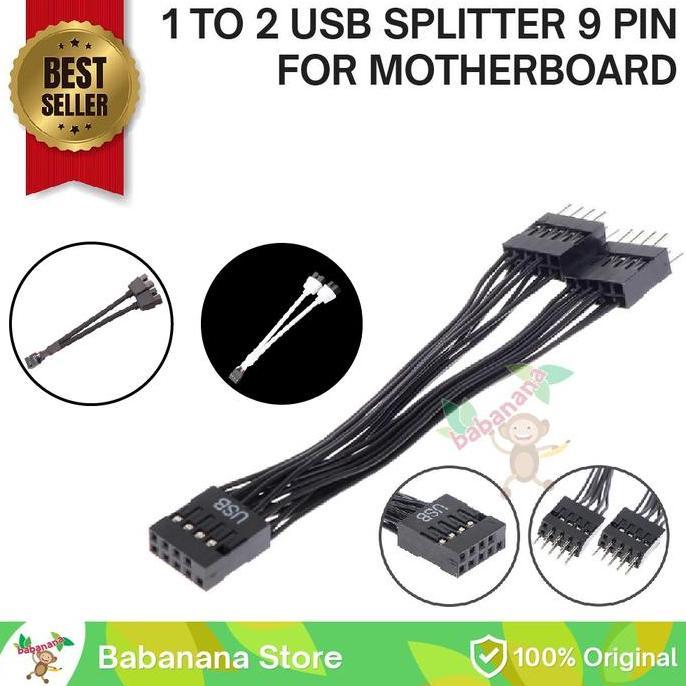 KABEL EXTENSION SPLITTER USB 9 PIN MOTHERBOARD 1 FEMALE TO 2 MALE AIO PROMO TERBATAS