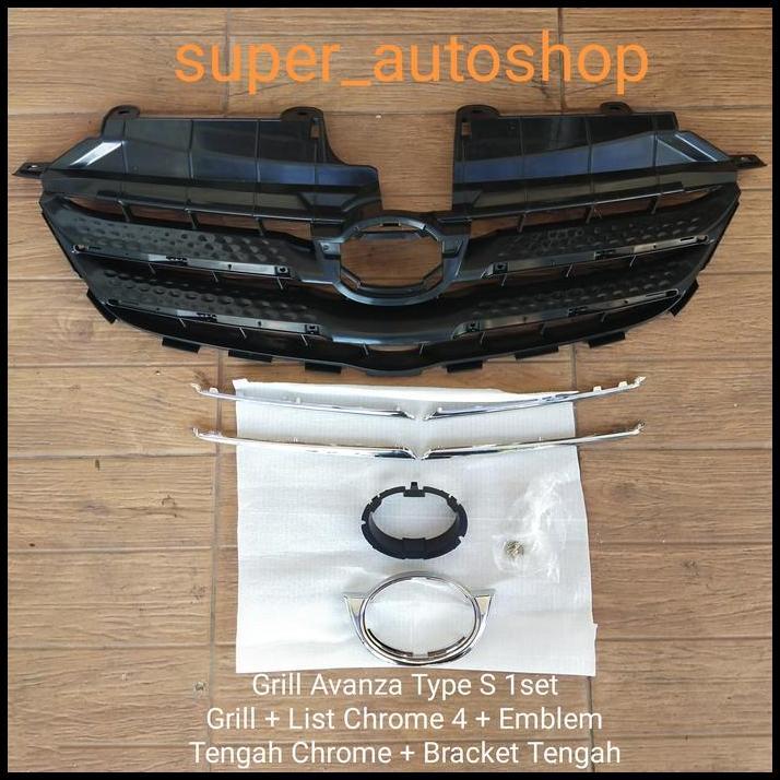 TERLARIS GRILL DEPAN AVANZA S LENGKAP LIST CHROME GRILL 