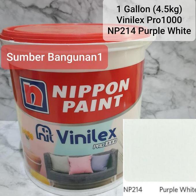 Vinilex Pro NP214 Purple White putih nippon paint abu muda cat tembok