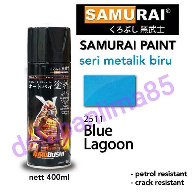 Samurai Paint 2511 Blue Lagoon/biru metalik/cat semprot/pylox/pilox