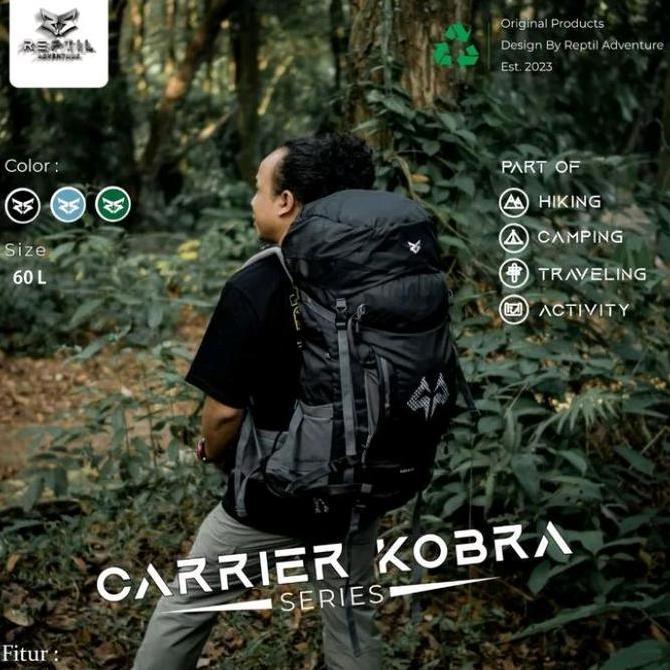 TAS GUNUNG CARRIER 60L REPTIL ADVENTURE KOBRA SERIES