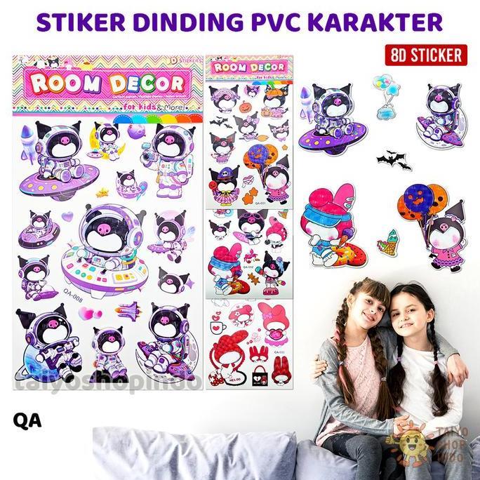 NIOCHA TAIYO Stiker Dinding PVC Karakter Timbul 8D Wall Sticker Room Decor Hiasan Aksesoris Ruangan 
