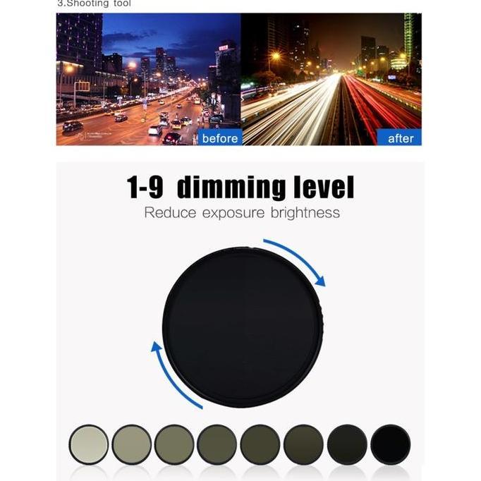 Zomei Filter Smartphone Variable ND2-400 for Iphone & Android HP Handphone Filter Clip ND 2-400