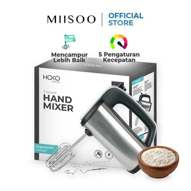 BLOCHEA HOKO By MIISOO Hand mixer Mini Mixer Pengaduk 5 Speed Kecepatan Otomatis Pengocok Pengaduk A