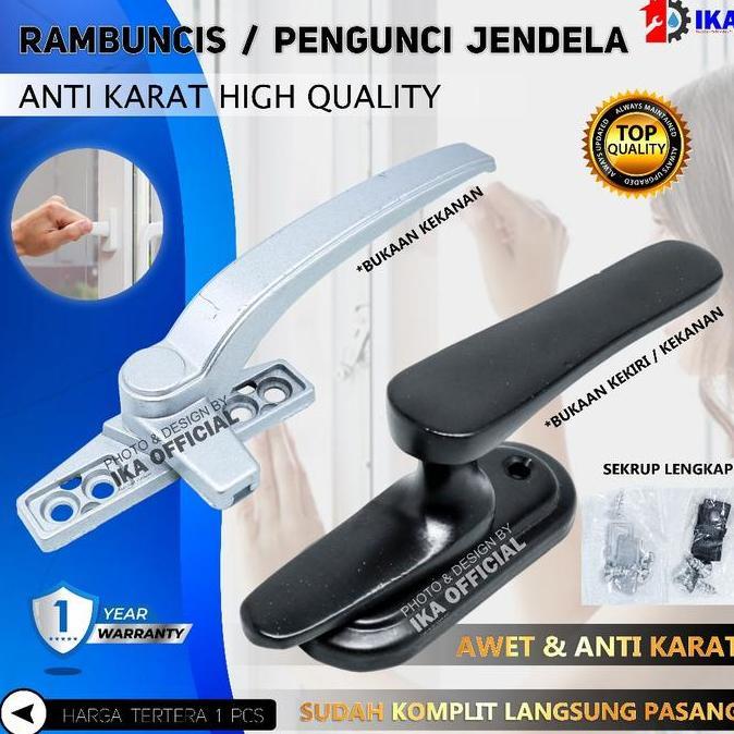 REVOSHOP Rambuncis jumbo Handle Kunci 2 arah KANAN KIRI BUKA TUTUP Jendela kuningan Grendel Panolet 
