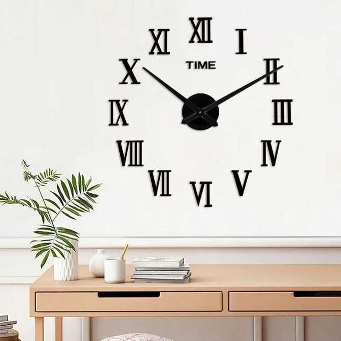 REVOSHOP Jam Dinding DIY Tempel Tembok Ukuran Besar Angka Romawi DIY-106