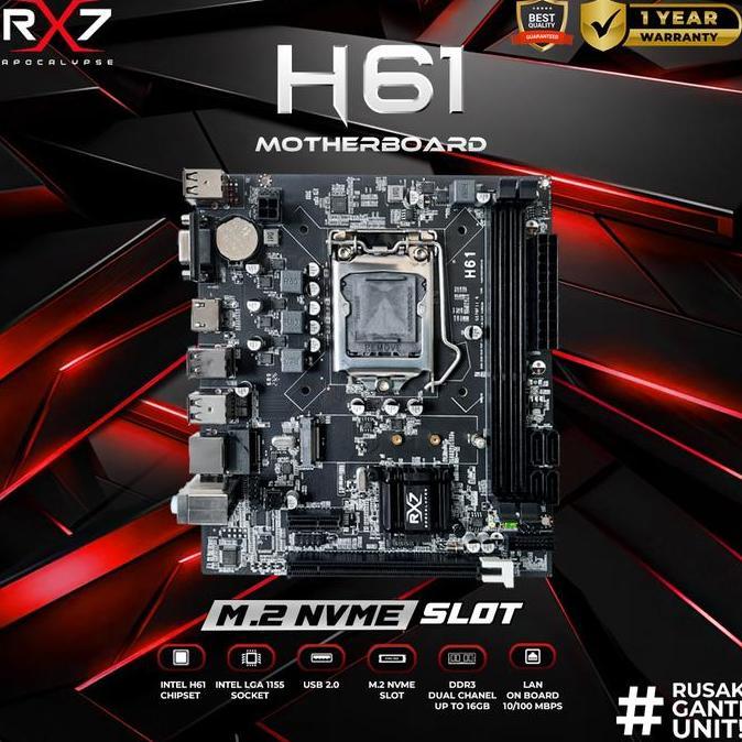 Motherboard Rx7 H61 Lga 1155 Ddr3 H61 Mainboard Support Nvme Kualitas Terbaik Harga Termurah