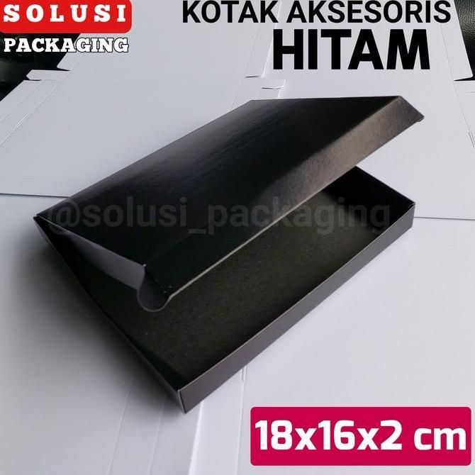 KOTAK HITAM 18x16x2cm KARDUS POLOS KARTON BOX HAMPERS DUS KAOS BAJU