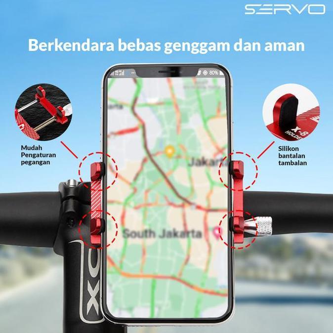 Phone Holder Servo X81 Holder Handphone Motor Penahan Smartphone Handle Hp Berkendara EJ