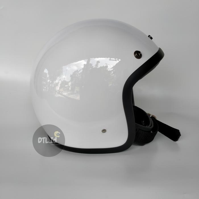 Helm Slim Head Putih Busa Kulit Original Dan Terpercaya