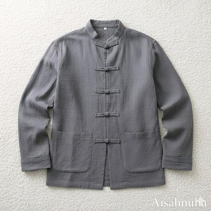 Baju Koko Cina Kungfu Ipman Pria Dewasa Polos Kekinian Lengan Panjang