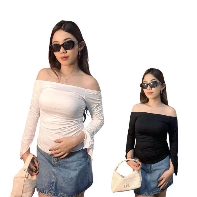 | Crop Top Lukas Serut Lengan Panjang BIGGSELER