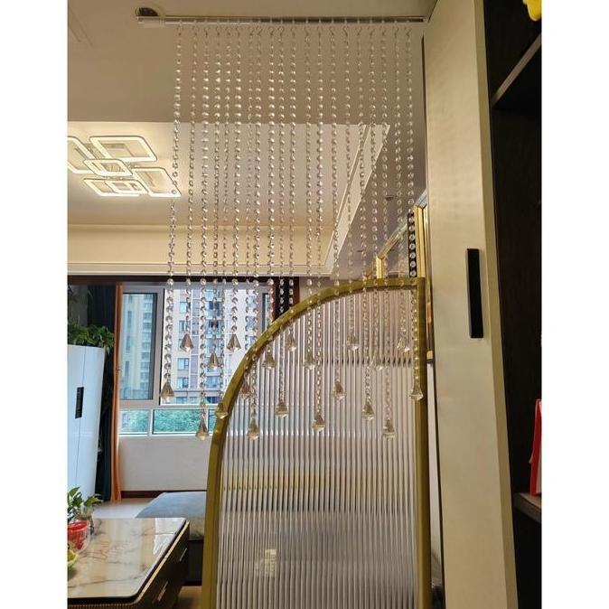TERHEMAT DAN TERLARIS   10pcs Tirai Manik Kristal Feng Shui Tanpa Bor - Gorden Pembatas Ruang Transp
