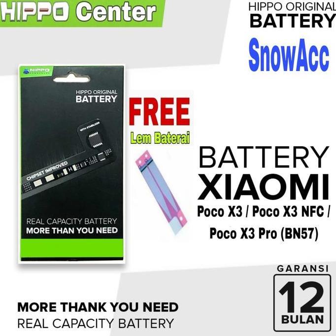 TERMURAH - Baterai Hippo Compatible with Xiaomi POCO X3 / X3 NFC / X3 PRO Kode Battery BN57 / BN-57 