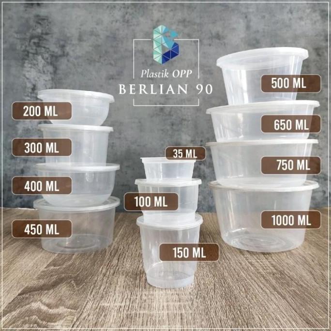 Thinwall Bulat 450 ml Thinwall Bulat Datar 450ml Mangkuk Plastik Salad