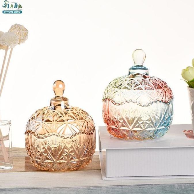 Termurah / Hot Sale Sinda Toples Kaca Crystal Lebaran Souvenir Snack Jar