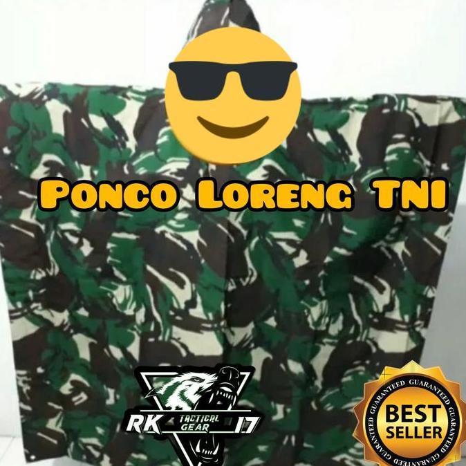 Ponco Loreng Standard TNI/ Mantel Loreng TNI / Jas Hujan TNI Pelbet