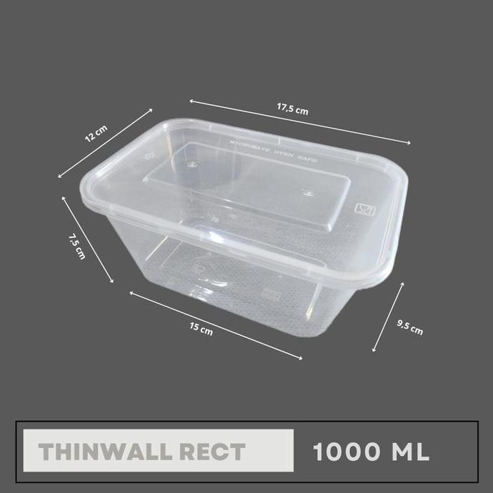 Kotak Makan Thinwall 1000 ml Persegi