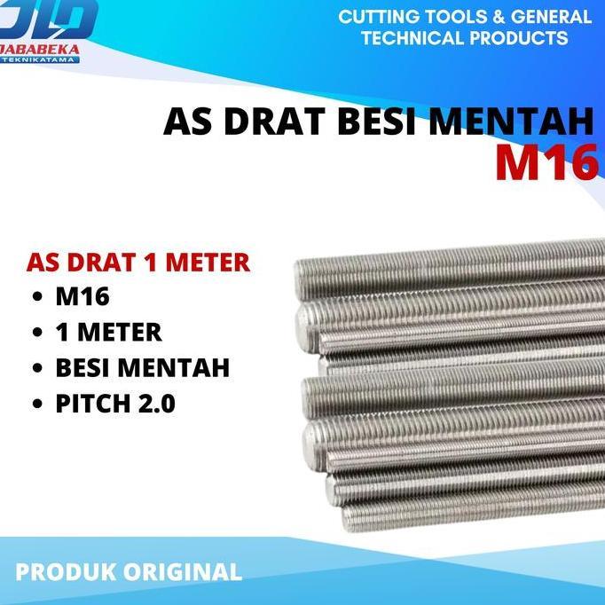 Nutbolt- As Drat Besi Mentah M16 As Long Drat Besi Mentah Panjang 1 Meter