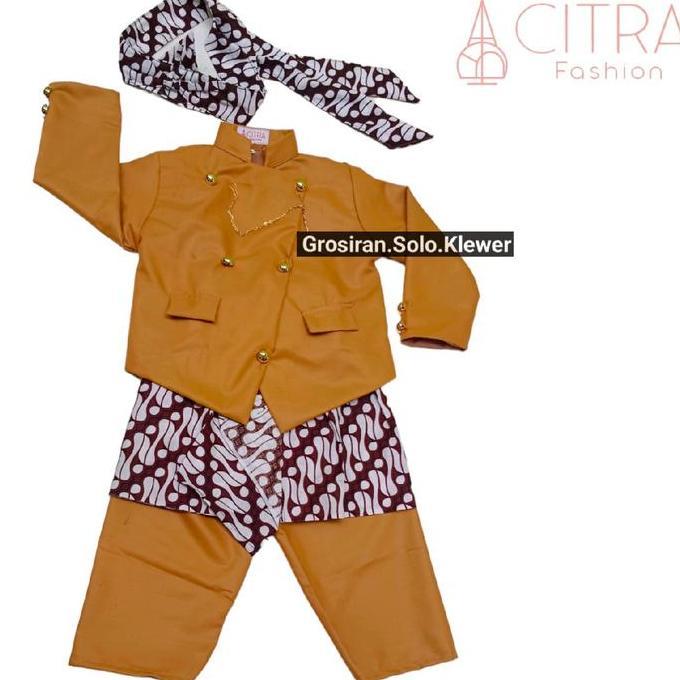 Beskap Sunda iket batik putih Beskap sunda anak Kualitas premium Produk Citra fashion Setelan