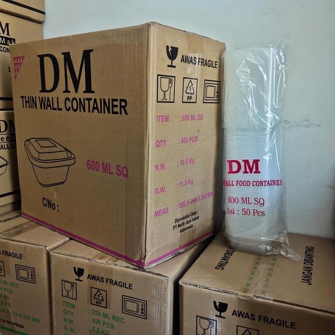 THINWALL DM SQUARE 600 ML SQ - PERSEGI TINGGI 600ML SQ - 400 SET