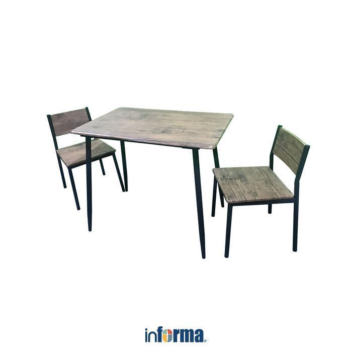 Informa Lexon Set Meja Makan 2 Kursi - Cokelat Ruang Makan Tempat Kursi Perabot