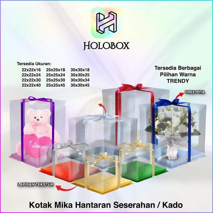 Cake Box Kotak Kue Mika Transparan Dus Hadiah - Tutup Mika 25x25