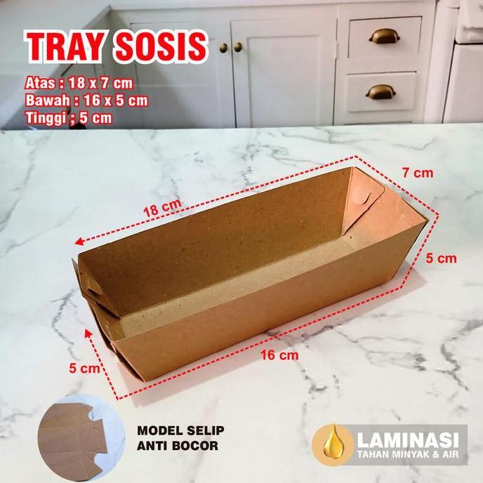 50 pcs Paper Tray Sosis, Paper Tray Corndog