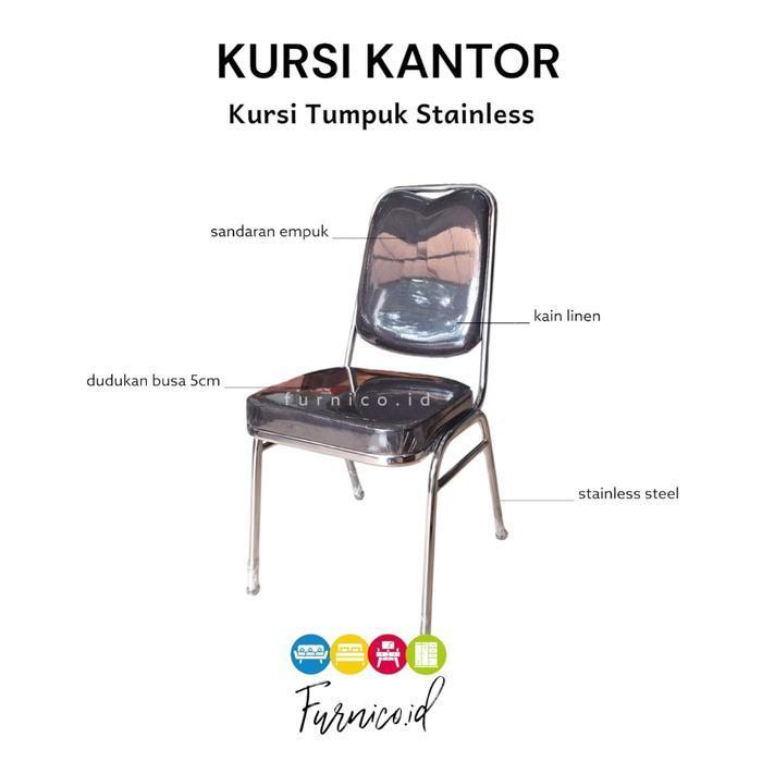 Kursi Kantor Stainless Tunggu | Kursi Tamu | Jok Busa  READY STOCK