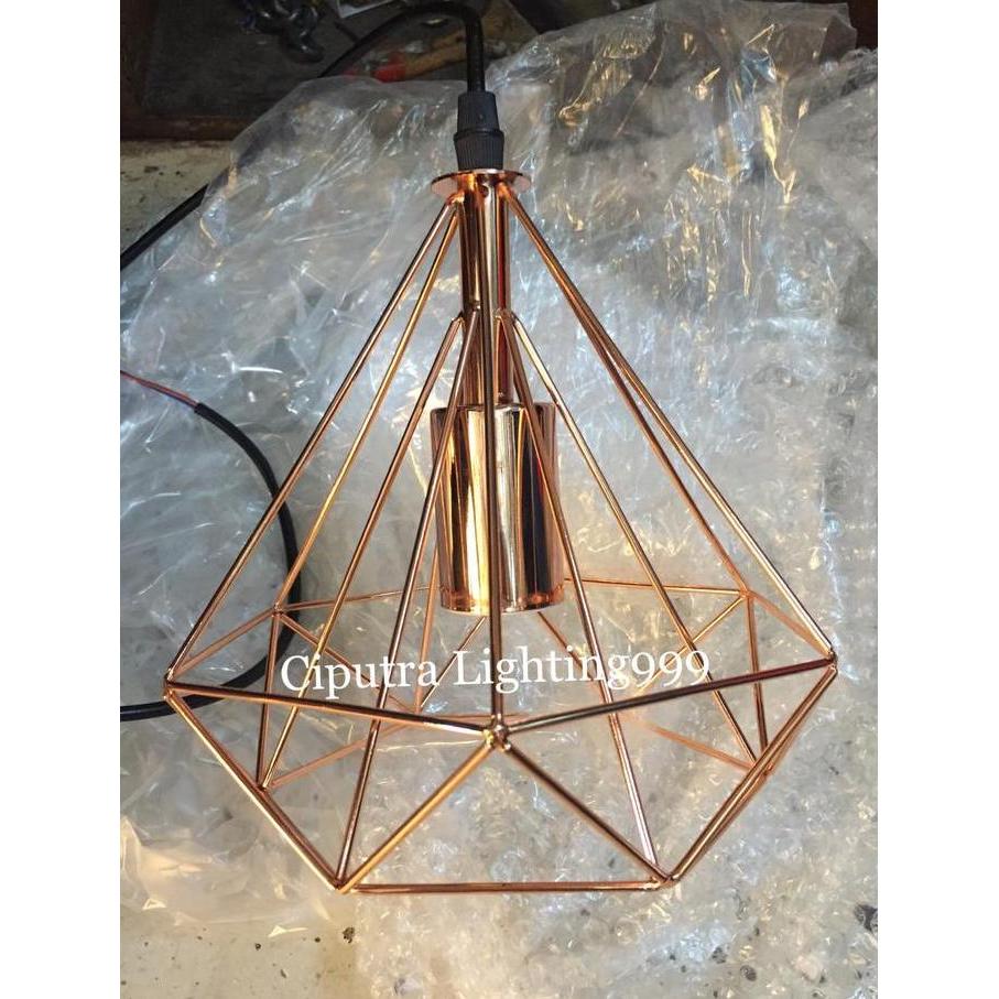 LAMPU GANTUNG HIAS VINTAGE MINIMALIS 1 LAMPU MEJA MAKAN MEJA ISLAND ROSE GOLD